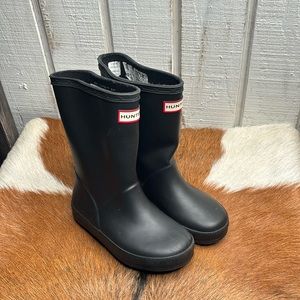 Hunter black kids rain boots 10 b 11 g